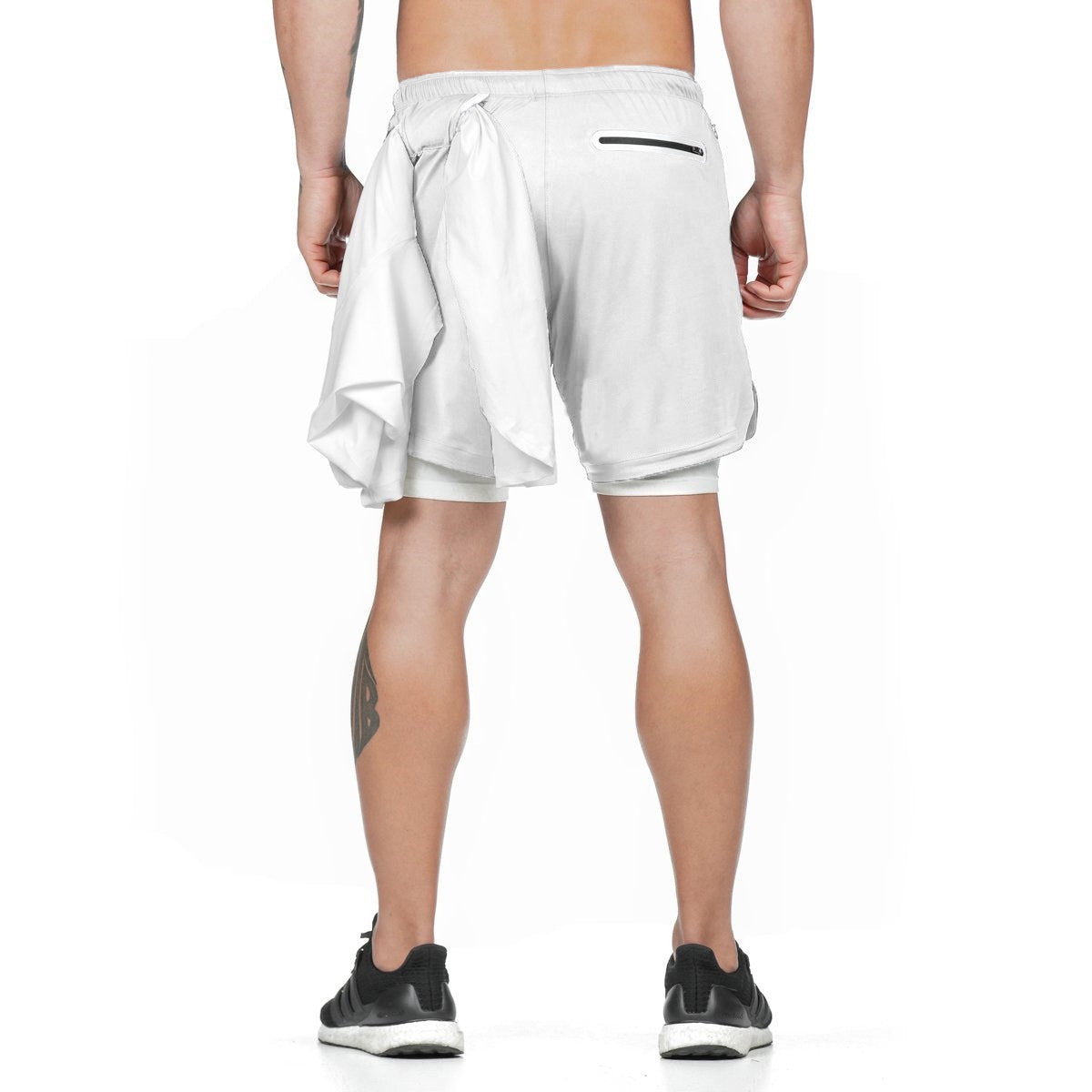 Running Shorts Men 2 In 1 Double-deck Quick Dry GYM Fitness Jogging Workout Pants