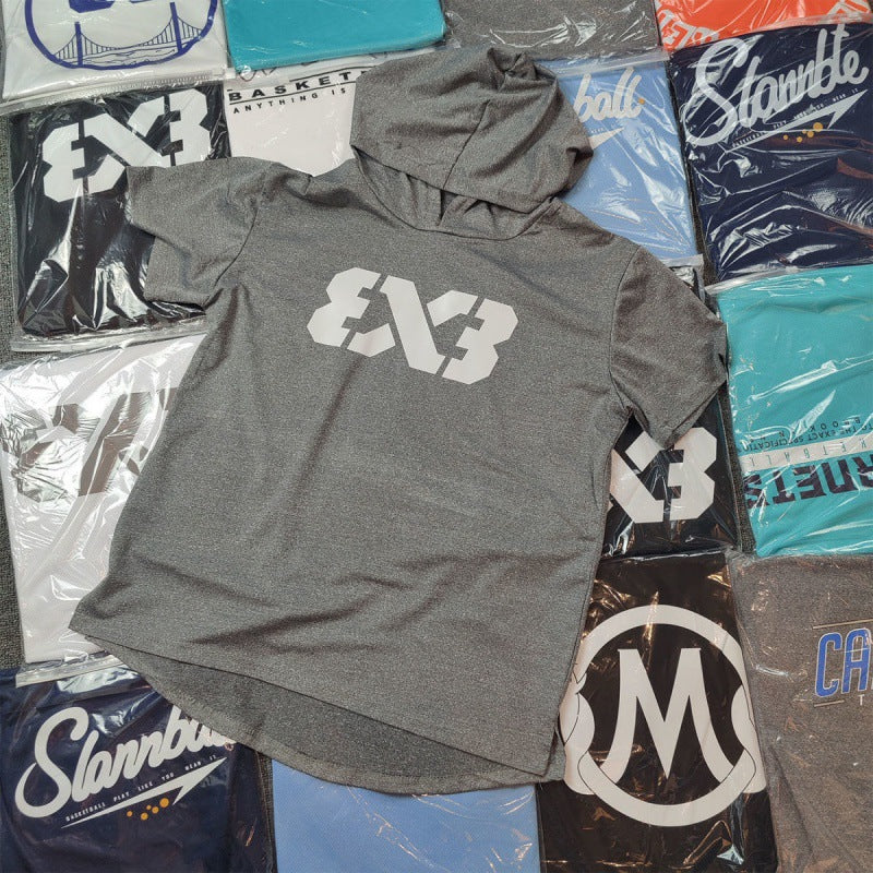 Basketball Short Sleeve Hoodie/T-Shirt