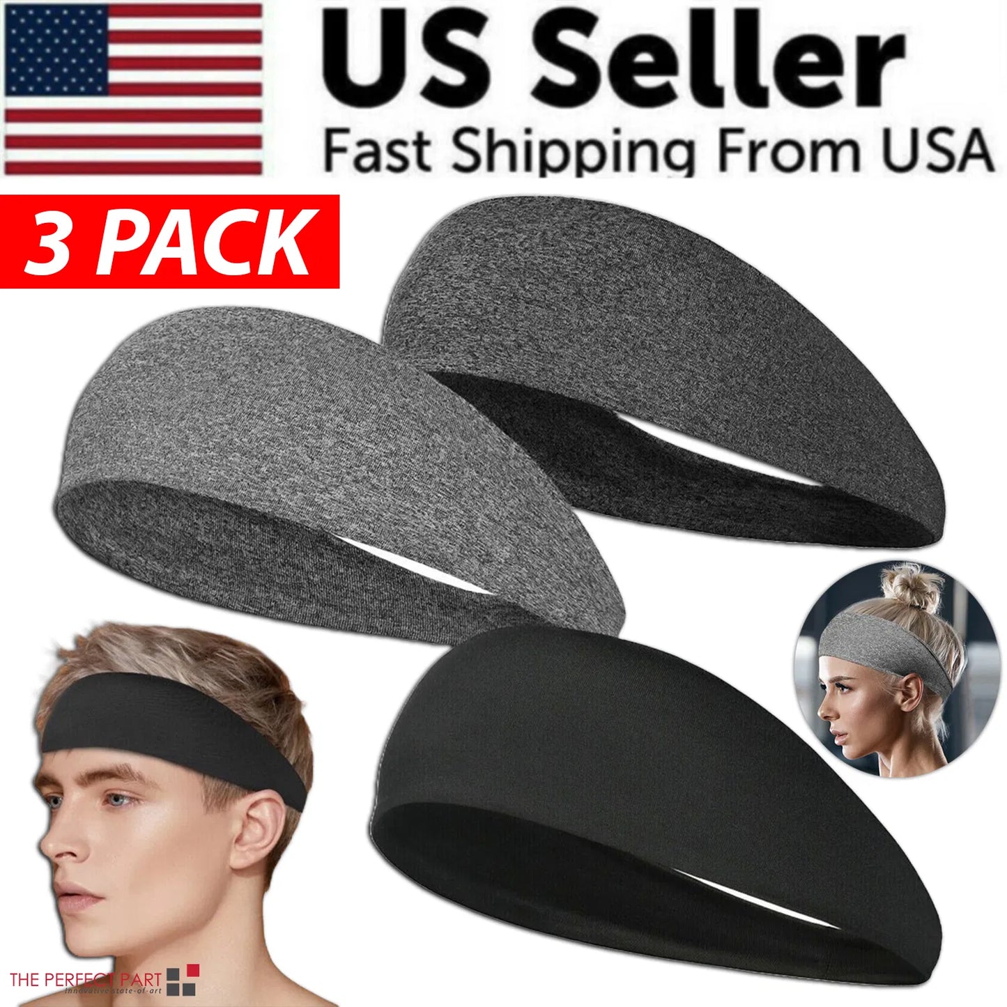 3-Pack Unisex Headband